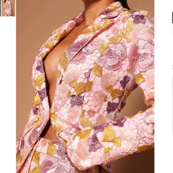 Fashion Nova Jackets & Blazers - Fashion Nova Luxe NWT Pink Floral suit Jacket and pants